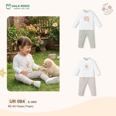 Bộ dài tay cho bé Ualarogo 6 tháng - 3 tuổi vải Sợi tre Bamboo mềm mại co giãn UR 084