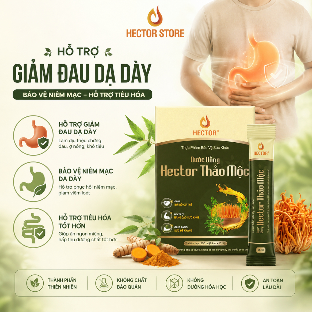 Thực phẩm bảo vệ sức khỏe Nước uống Hector Thảo mộc (10 túi)