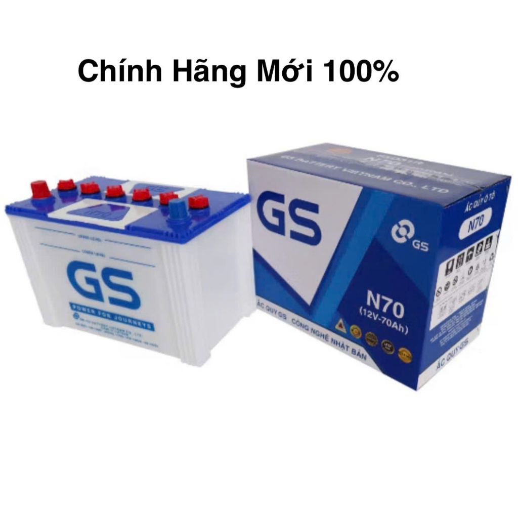 Bình ắc quy nước 12V 70Ah GS N70 - Ắc quy ô tô truyền thống GS