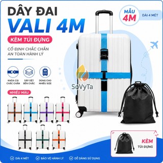 Dây Đai Hành Lý Đa Năng -Dây Quấn Vali Chống Bung -Dây Khoá Vali Chữ Thập 2 Trong 1