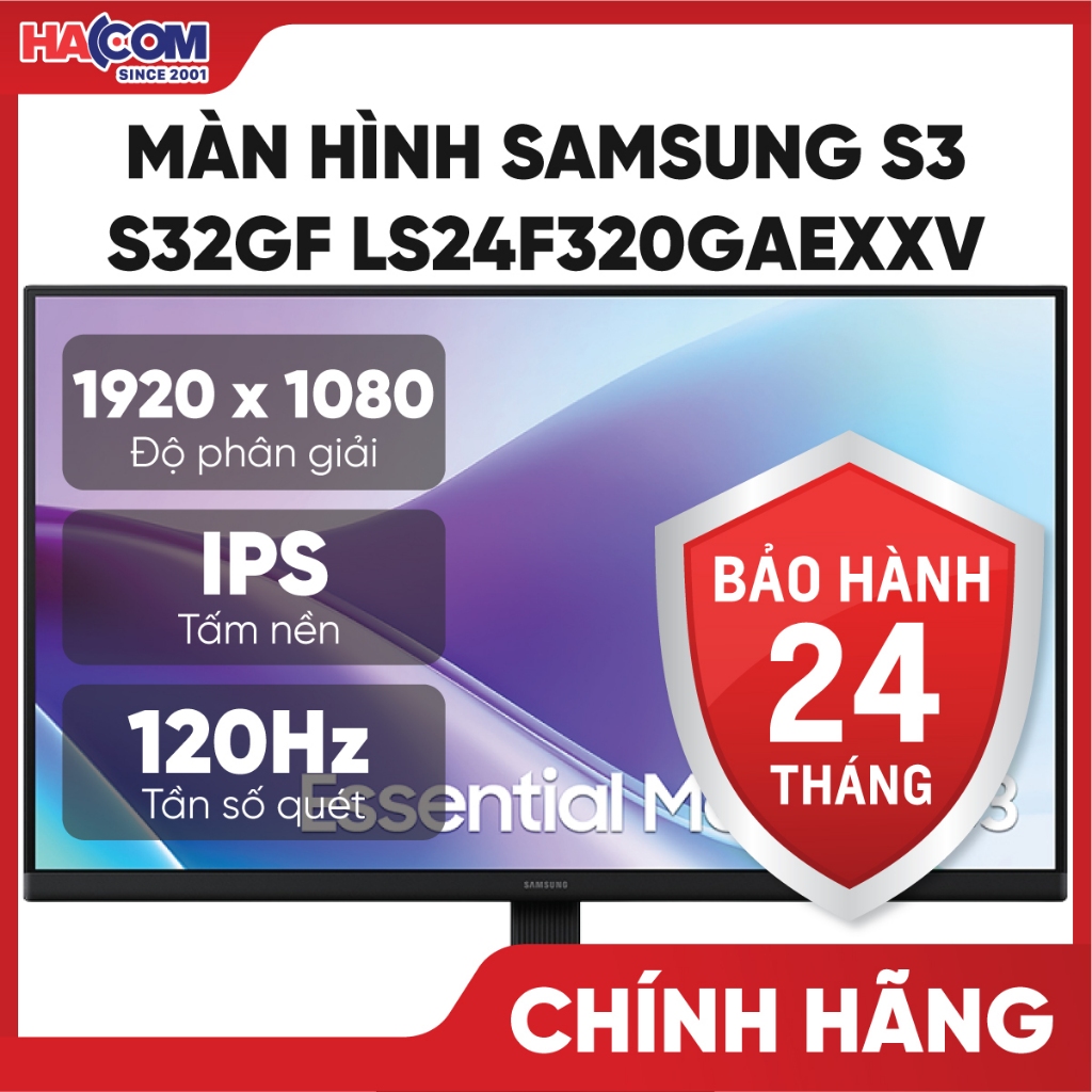 Màn Hình Samsung S3 S32GF LS24F320GAEXXV (24 inch/FHD/IPS/120Hz/5ms) - BH 24 Tháng HACOM PC