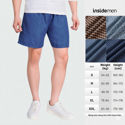 Quần Short Thể Thao Nam mặc nhà Insidemen chất liệu co giãn, thoáng nhẹ ISOR11AS0