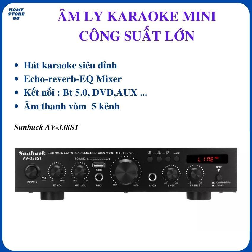 Amply Bluetooth Sunbuck AV-338ST, Đầu Ra 5 Loa, Âm Thanh Kỹ Thuật Số, Hiệu Ứng Âm Thanh Vòm Đa Chiều