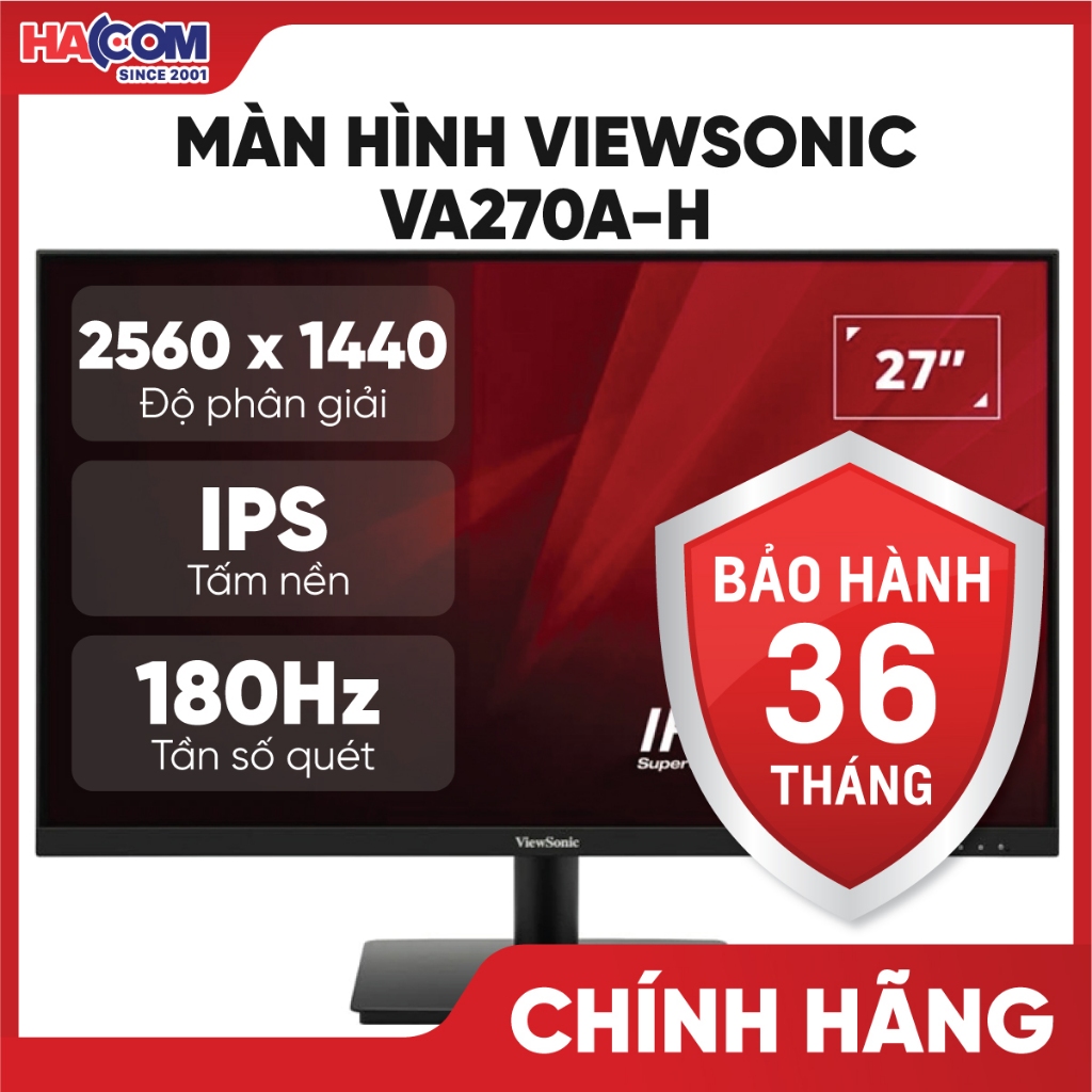 Màn Hình ViewSonic VA270A-H (27 inch/FHD/IPS/120Hz/1ms) - BH 36 Tháng HACOM PC