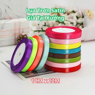 Cuộn RUY BĂNG LỤA SATIN 1CM – MỀM MỊN, BÓNG ĐẸP, CHUYÊN BUỘC NƠ BÓ HOA