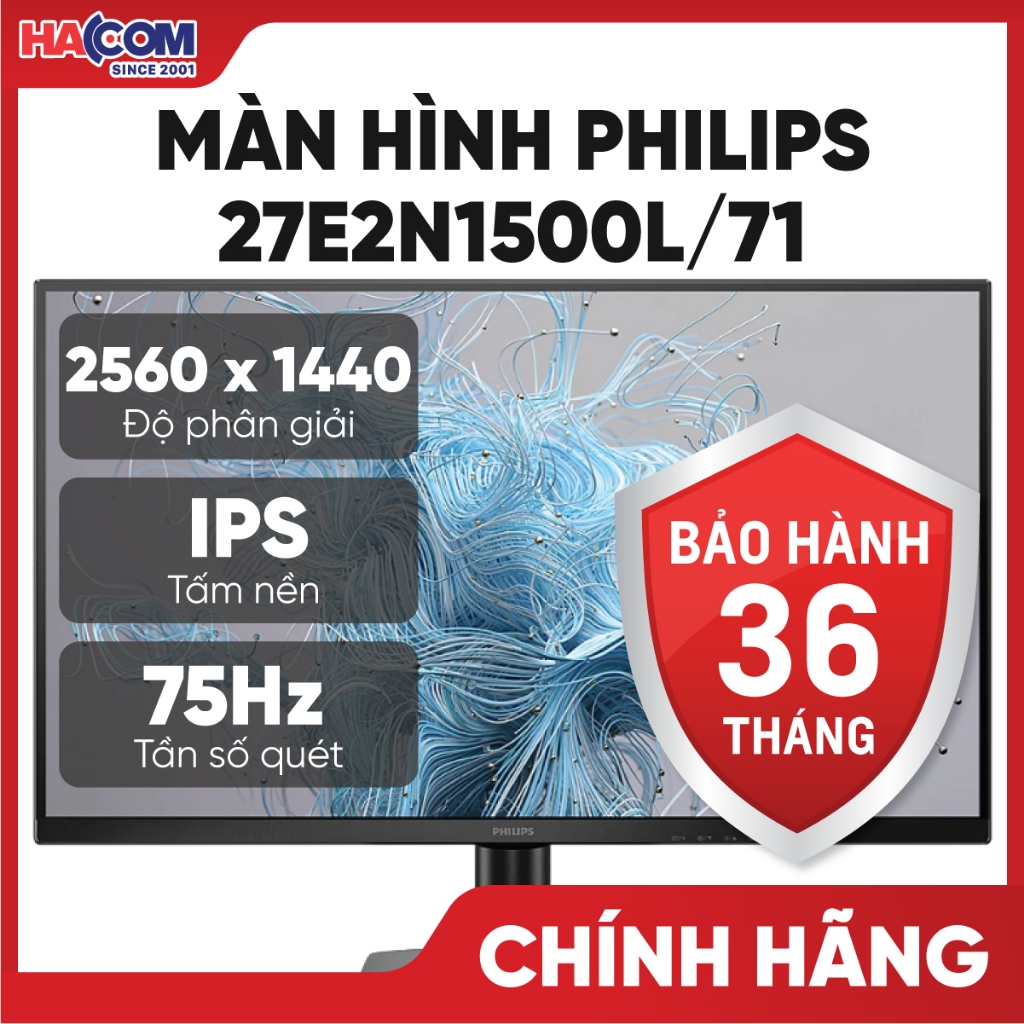 Màn Hình Philips 27E2N1500L/71 (27 inch/QHD/IPS/75Hz/1ms) - BH 36 Tháng HACOM PC