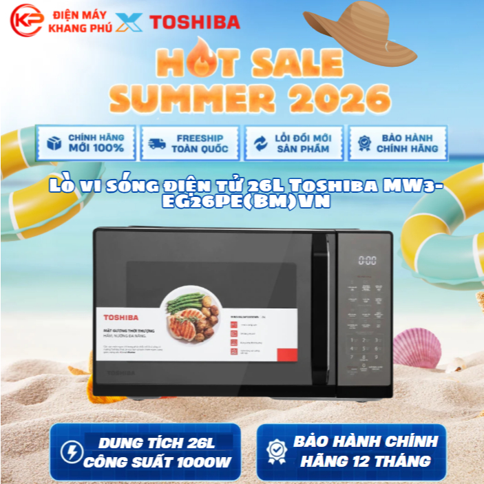 Lò vi sóng điện tử 26L Toshiba MW3-EG26PE(BM)VN