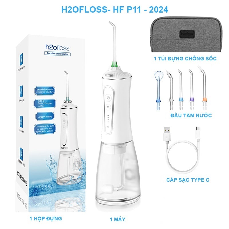 Tăm nước h2ofloss HF-P11, phiên bản mới 2026 - Bảo hành 12 tháng
