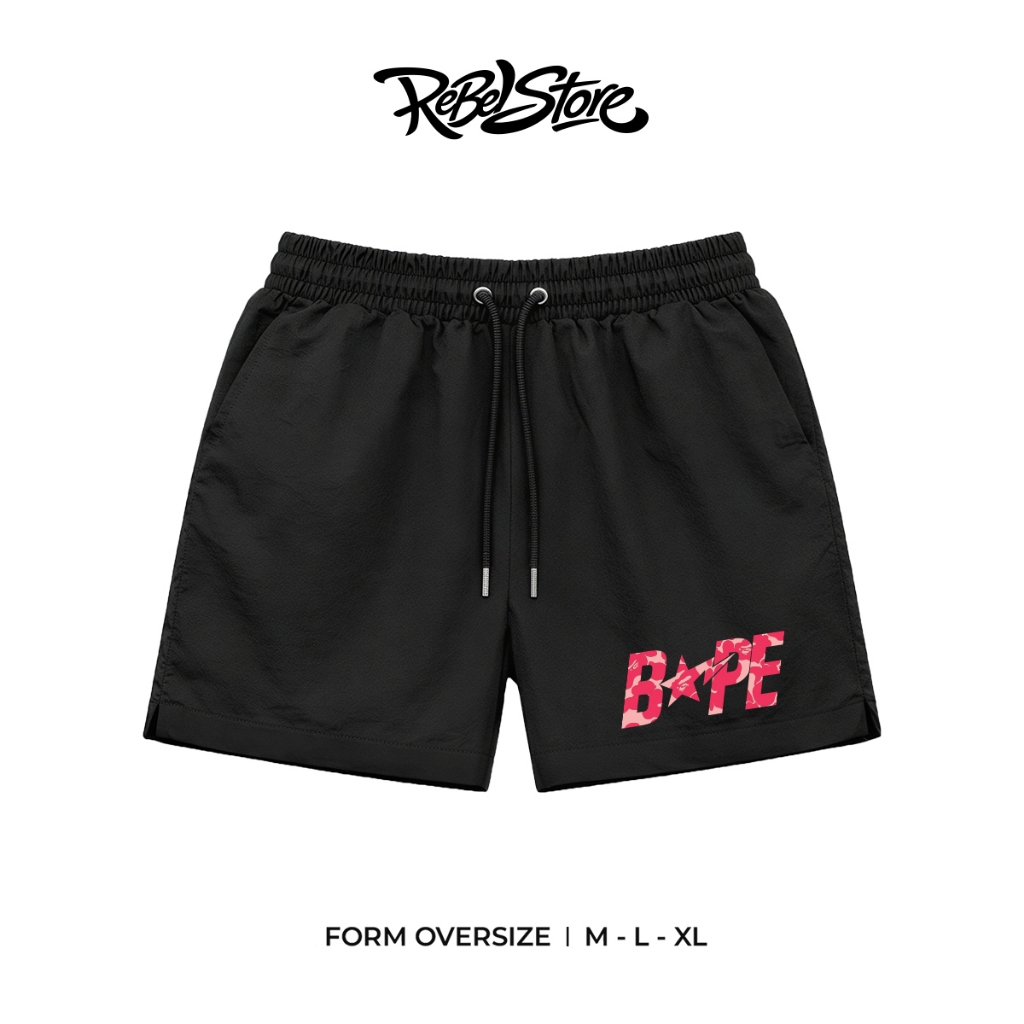 Quần Short Dù BAPE Star Logo From Rộng Unisex 2 Lớp Dù Lưới - REBEL STORE