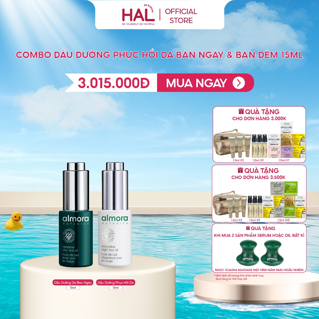 Combo Dầu Dưỡng Da Rạng Rỡ Ban Ngày  Almora Botanica Radiance Day Face Oil &Dầu Dưỡng Phục Hồi Da Ba