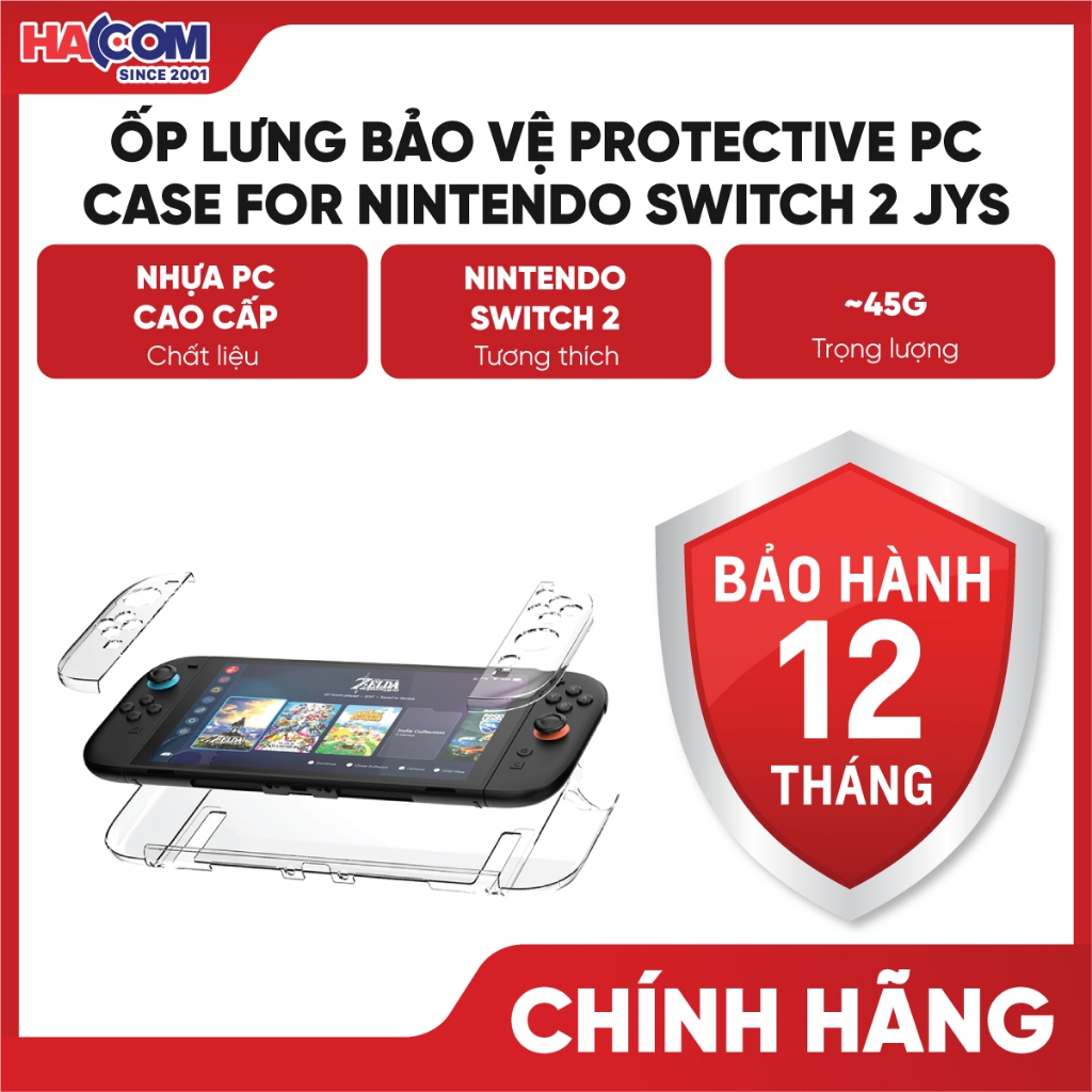 Ốp Lưng Bảo Vệ Protective PC Case Cho Nintendo Switch 2 (JYS-NS2273) - BH 12 Tháng HACOM PC