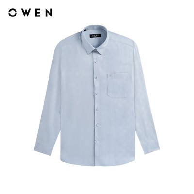 Owen - Áo sơ mi dài tay Regular Fit AR260018DT màu Xanh nhạt chất liệu Bamboo spandex