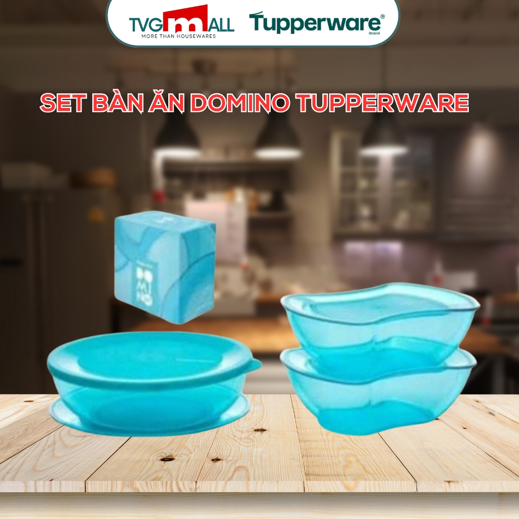 TUPPERWARE Set Tô Dĩa Bàn Ăn Domino Tupperware Chính Hãng -Made in Indonesia