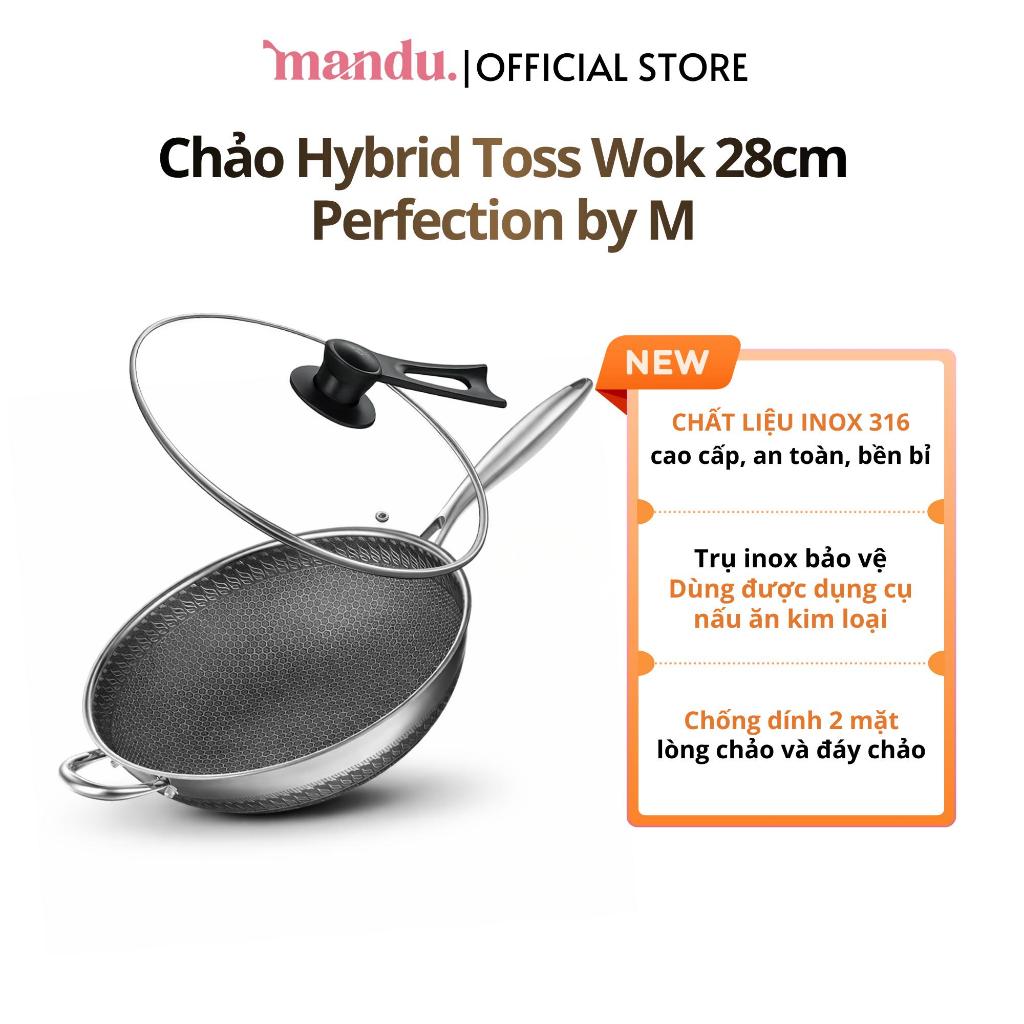 Chảo Sâu Lòng Hybrid Toss Wok Perfection by M, Inox 316 Cao Cấp, Chống Dính 2 Mặt, Chống Xước Đỉnh C
