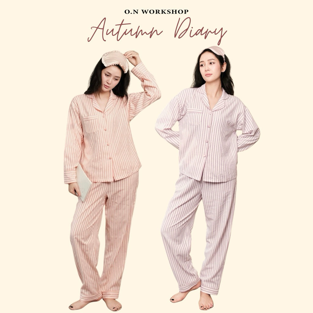 𝗛𝗮̀𝗻𝗴 𝗰𝗵𝗶́𝗻𝗵 𝗵𝗮̃𝗻𝗴 Bộ Đồ Ngủ mặc nhà Pyjama Mơ Thu form rộng - ON WORKSHOP
