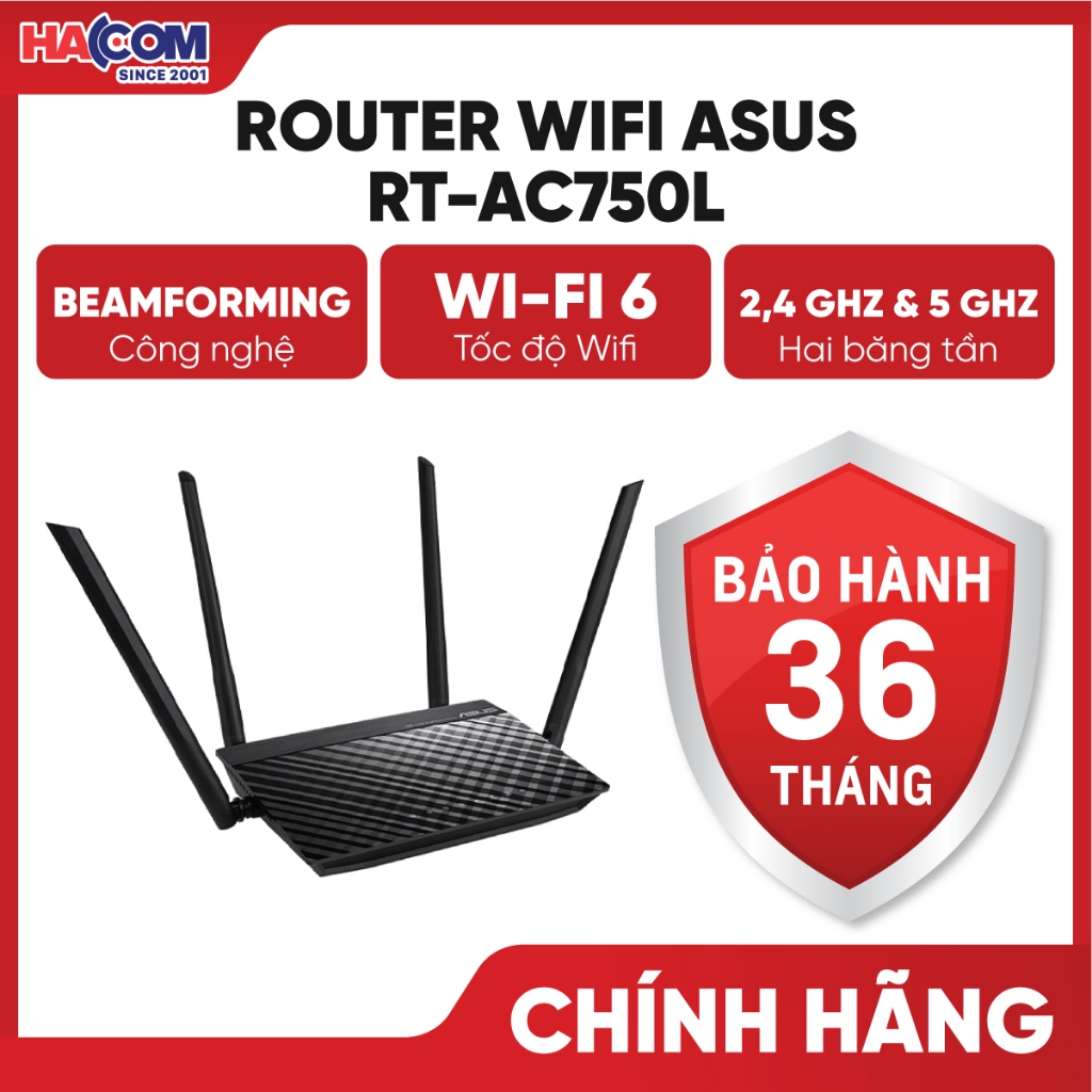 Router wifi ASUS RT-AC750L - Bảo Hành 36 Tháng HACOM PC