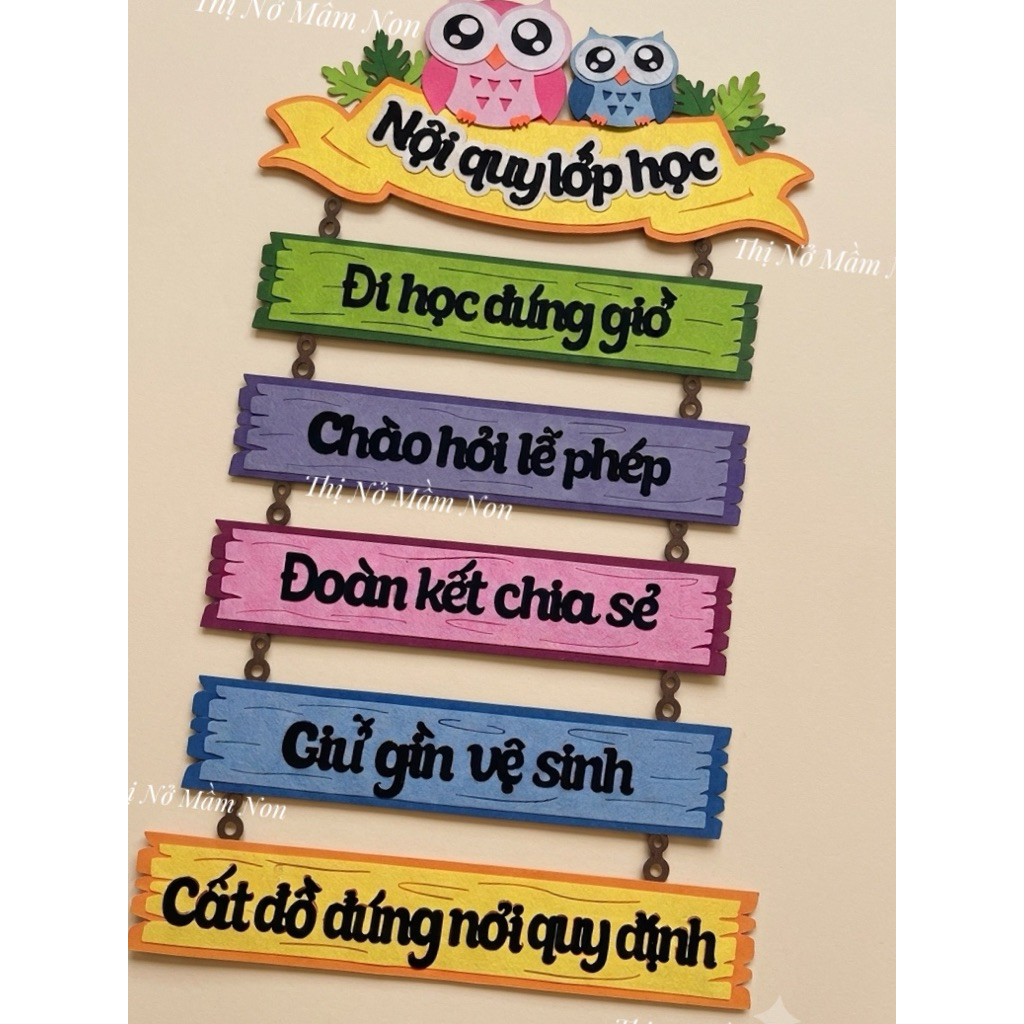 STEAM - Nội quy lớp học steam bìa carton pha nỉ đồ dùng tranh góc mầm non