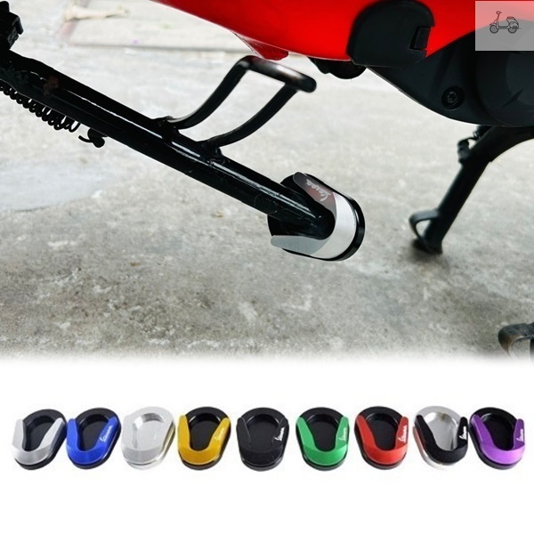 Bọc Chân Chống Vespa Full CNC Nhôm Cao Cấp, Đế Chống Lún Chống Trầy Cho Vespa Sprint Primavera LX S LXV GTS GTV