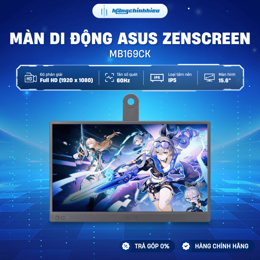 Màn hình di động ASUS ZenScreen MB169CK rộng 16 inch IPS FHD có  2x USB-C