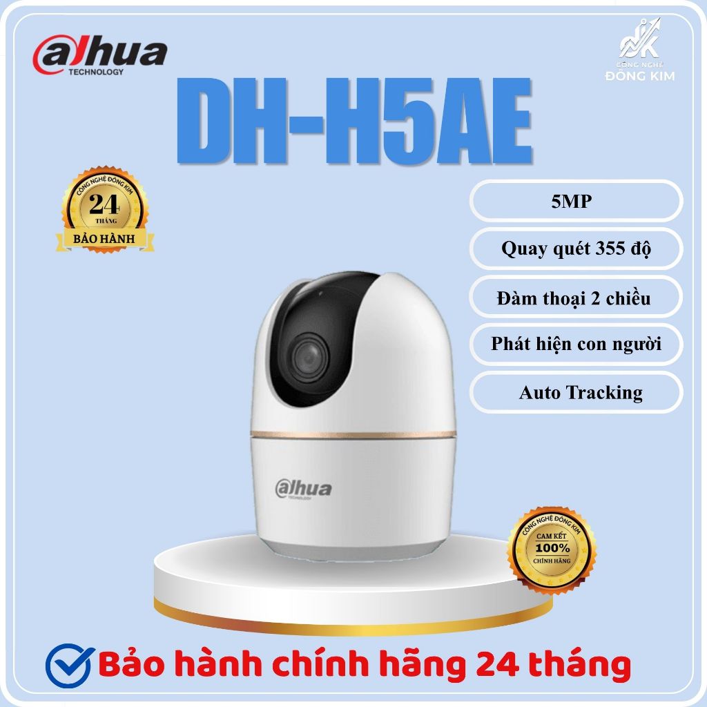 Camera IP PT Wifi 5MP DAHUA DH-H5AE Đàm thoại 2 chiều, Xoay 360 độ Chính hãng