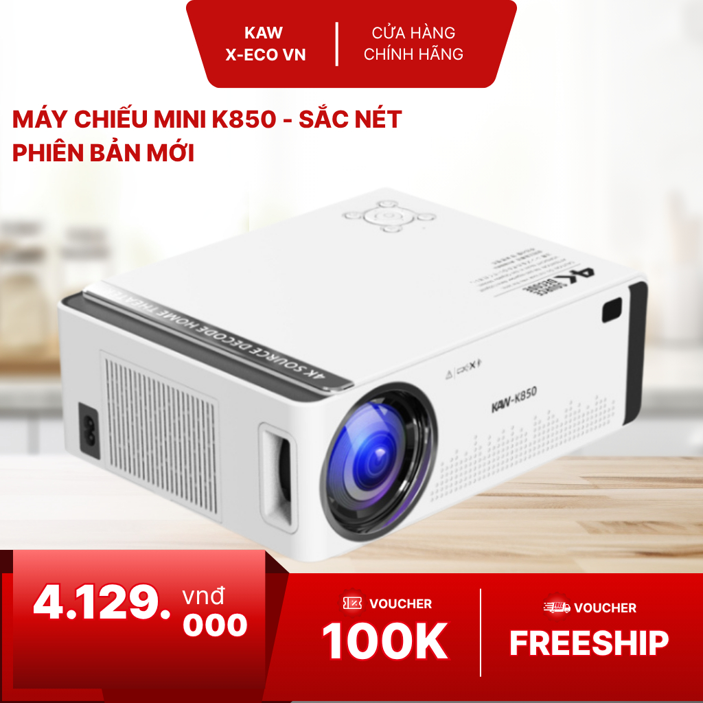 Máy chiếu KAW K850 Full HD 1080P Hệ Điều Hành Android - Hỗ Trợ Video 4K, Full HD, Bảo Hành 12 Tháng