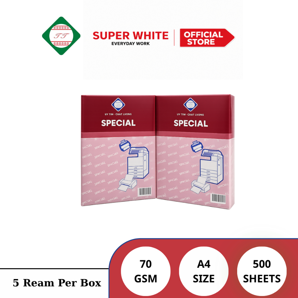 GIẤY IN A4, A5 SPECIAL SUPER WHITE 70 GSM THU TRANG