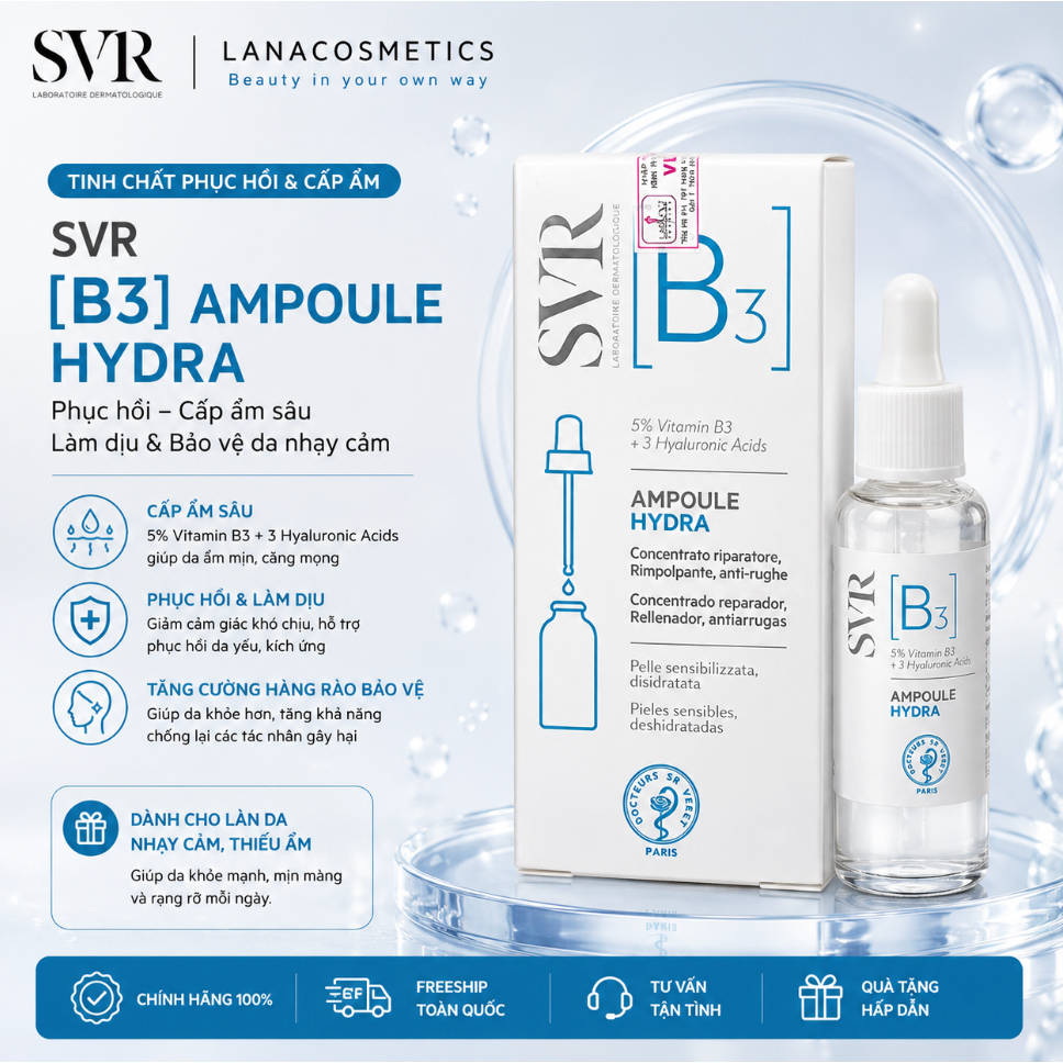 Tinh chất phục hồi SVR B3 Ampoule Hydra - 30ml