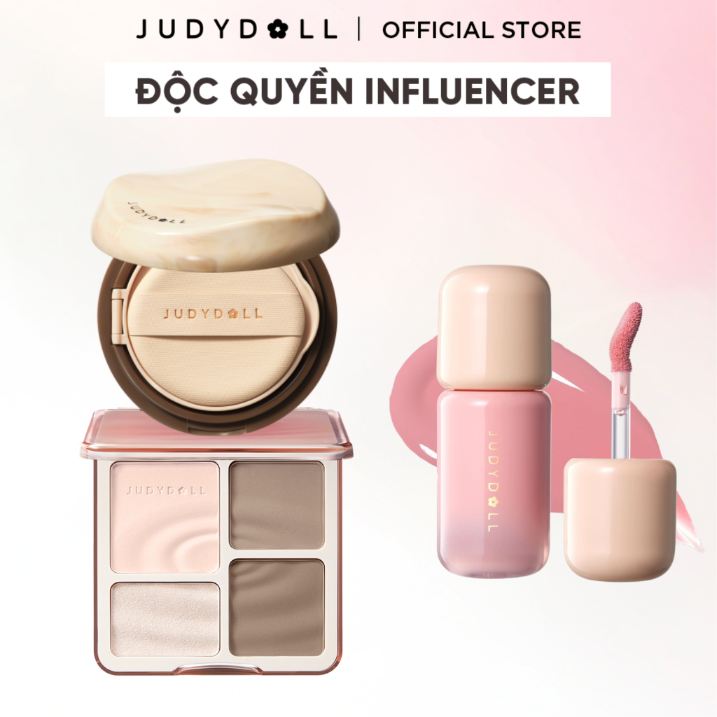 [HANNAH OLALA] Combo 3 JUDYDOLL: Phấn Nước Long Wearing Cushion & Bảng Phấn Bắt Sáng Tạo Khối HCP 9g