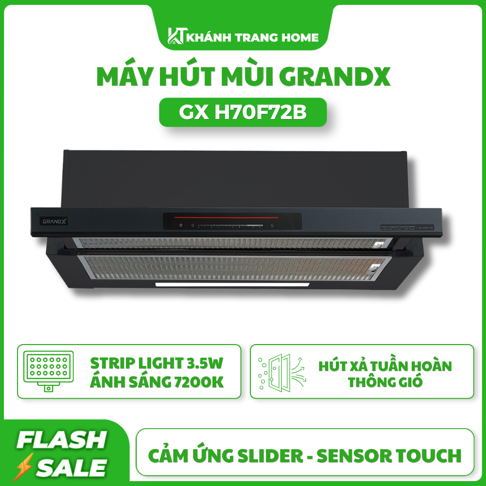 Hút mùi GRANDX GX H70F72B xuất xứ Malaysia trang bị hệ thống lọc hút mùi hiệu quả - Khánh Trang Home