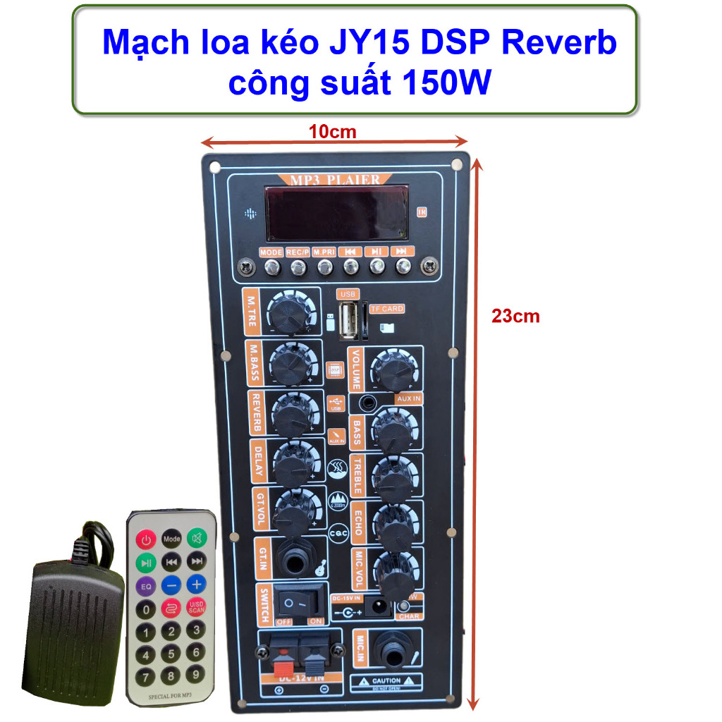 Mạch Loa Kéo JY15 DSP Reverb 150W Chính Hãng – Bluetooth, USB, DSP Âm Thanh Chất Lượng