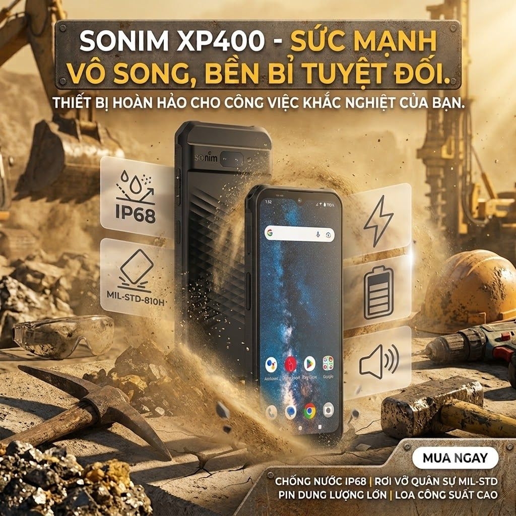 SONIM XP400 5G - Vua Điện Thoại Siêu Bền, Chuẩn IP68/IP69K