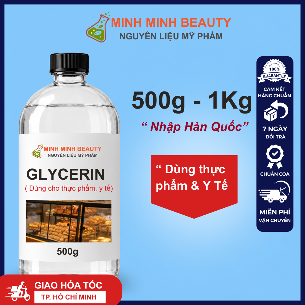 [ HỎA TỐC ] 500g-1Kg Glycerin Thực Phẩm E422 Dùng Cho Thực Phẩm Y Tế 99.7%