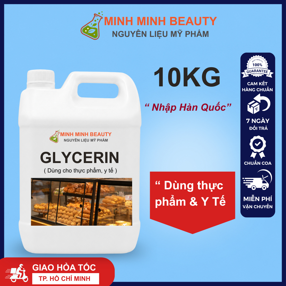 [HỎA TỐC]  10KG Glycerin USP Food Grade Phụ Gia Thực Phẩm Y Tế Tinh Khiết Cao Hàng Nhập Khẩu