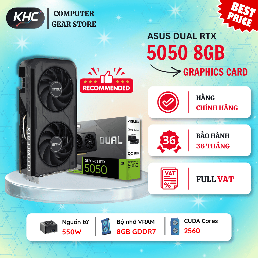 VGA ASUS Dual RTX 5050 8GB GDDR6 (DUAL-RTX5050-8G) (Full VAT)