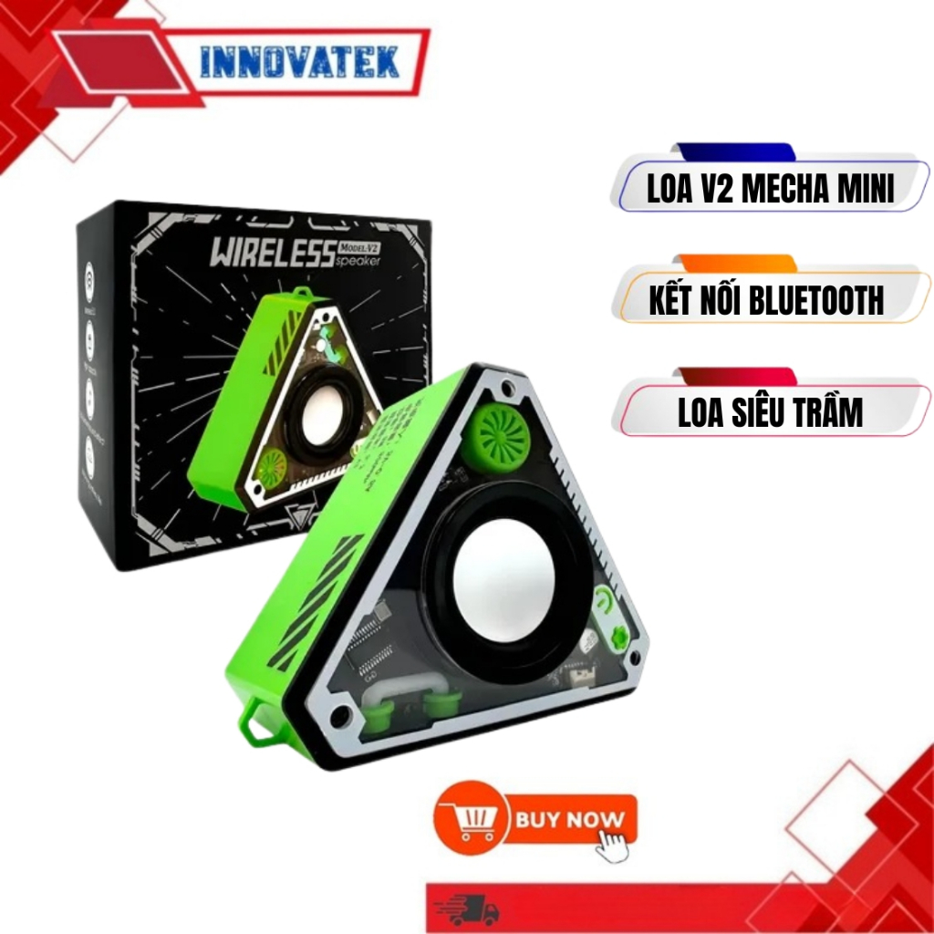 Loa Bluetooth Không Dây Để Bàn V2 Mecha Phong Cách Mini Phiên Bản Bluetooth 5.3, Loa Siêu Trầm, Nhỏ 