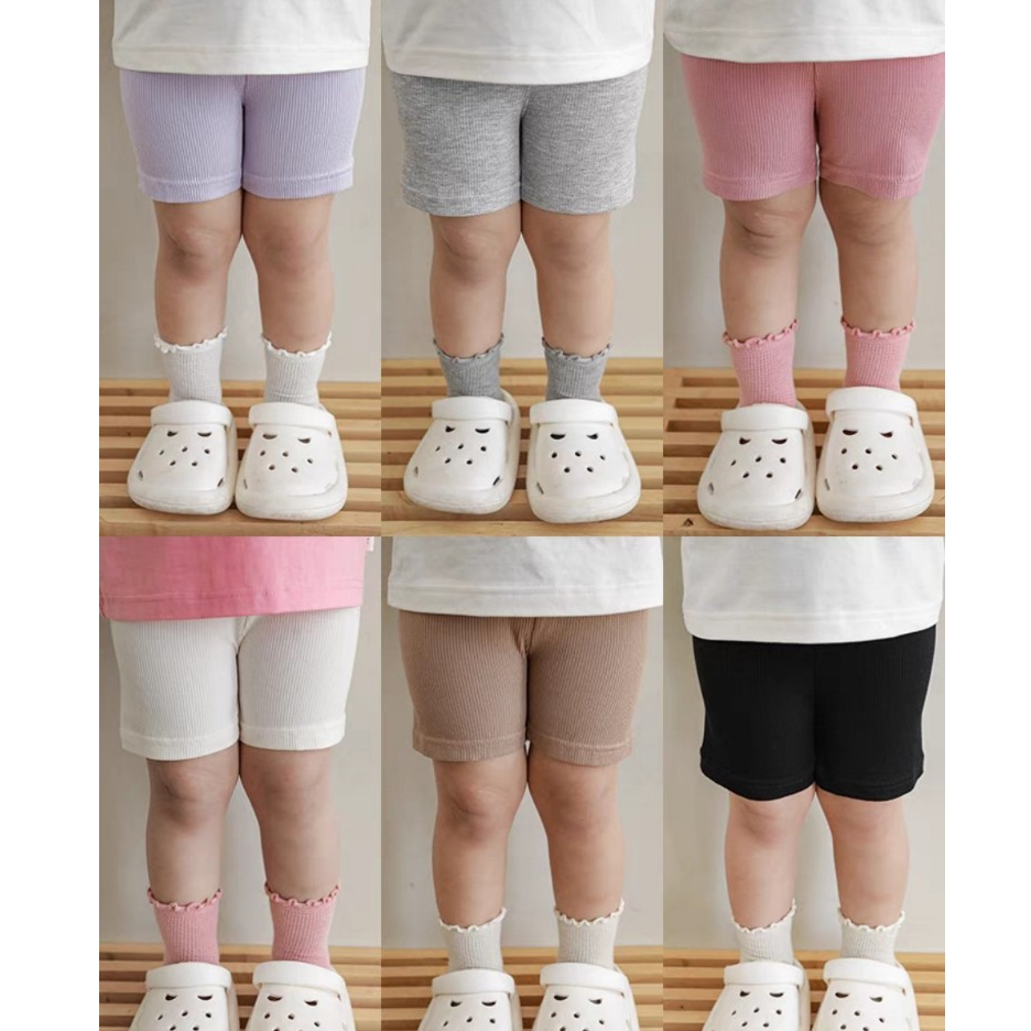 Quần legging bé gái 15-38kg, leging đùi thun tăm siêu co giãn màu đen xanh xám...size 12-45kg