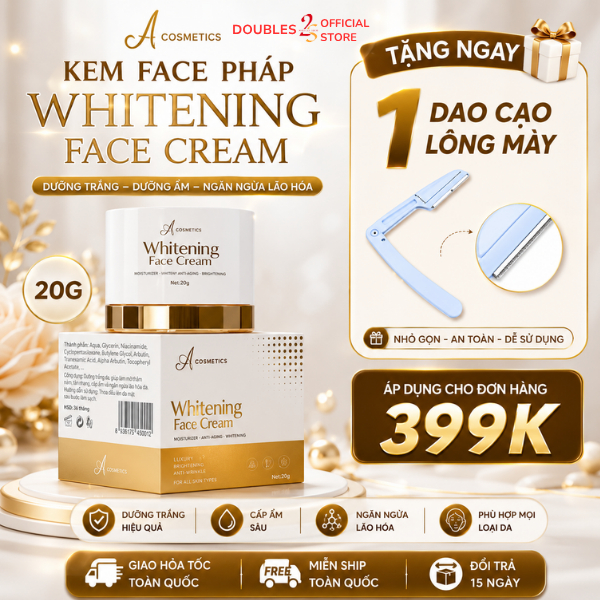 Kem Face Pháp A cosmetics 20gr MẪU MỚI NHẤT (date 2029) | Trắng da mờ thâm giảm mụn | DOUBLES 2SSHOP