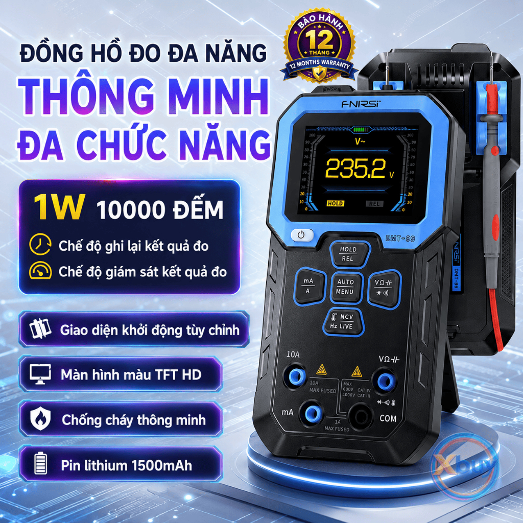 Đồng Hồ Vạn Năng FNIRSI DMT-99, Màn Hình Màu TFT 2.4inch, Tự Động Nhận Diện, Đo AC/DC, NCV, Nhiệt Độ