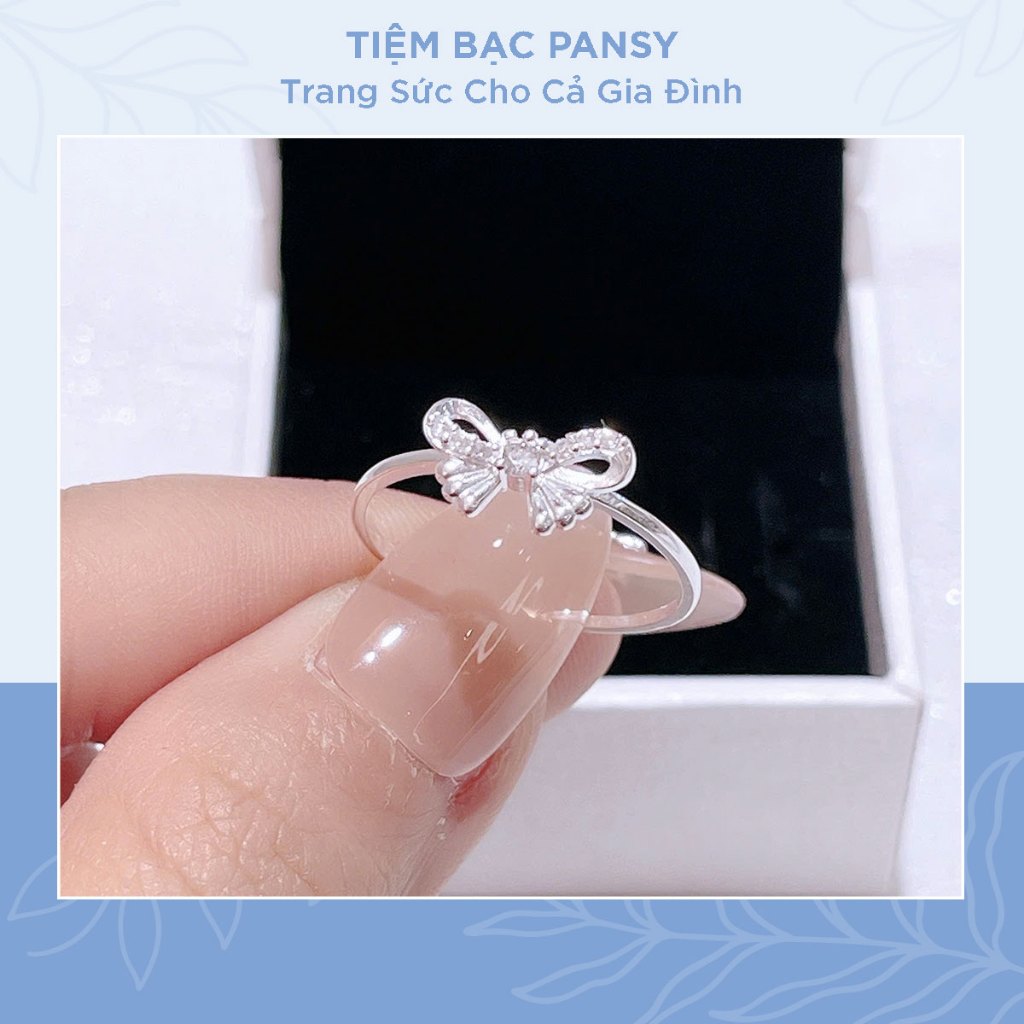 Nhẫn bạc nữ PANSY hình chiếc nơ cánh thiên thần - Nhẫn tiểu thư cánh tiên nhỏ xinh đáng yêu