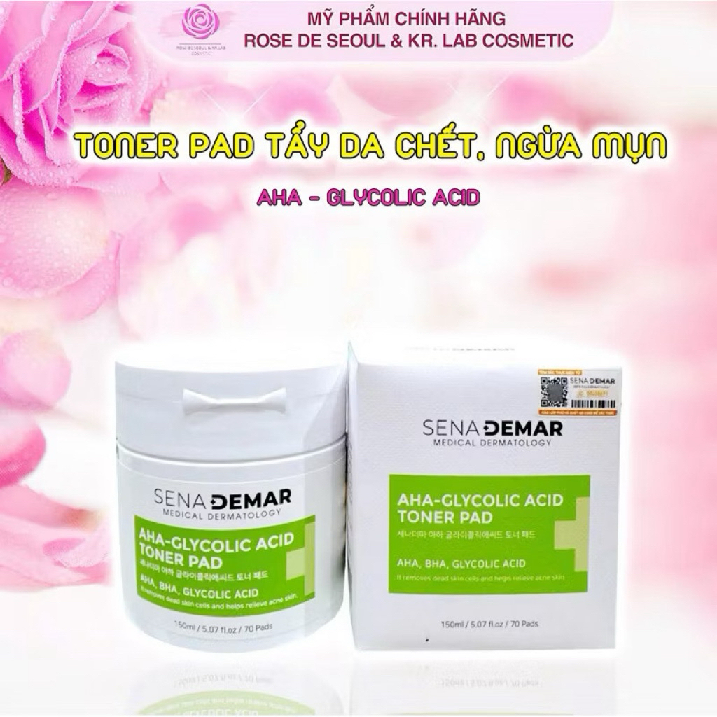 Toner pad Sena demar AHA-glycolic acid toner pad 150ml - hạn 2028 Hàn Quốc toner pad senademar  IS30