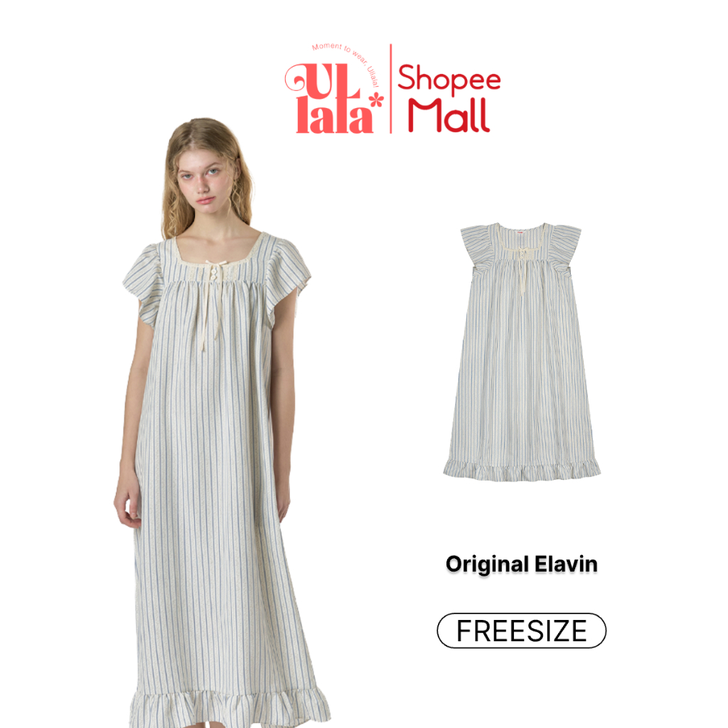 Ullala Pajamas Elavin váy ngủ mặc nhà nữ dáng dài Freesize