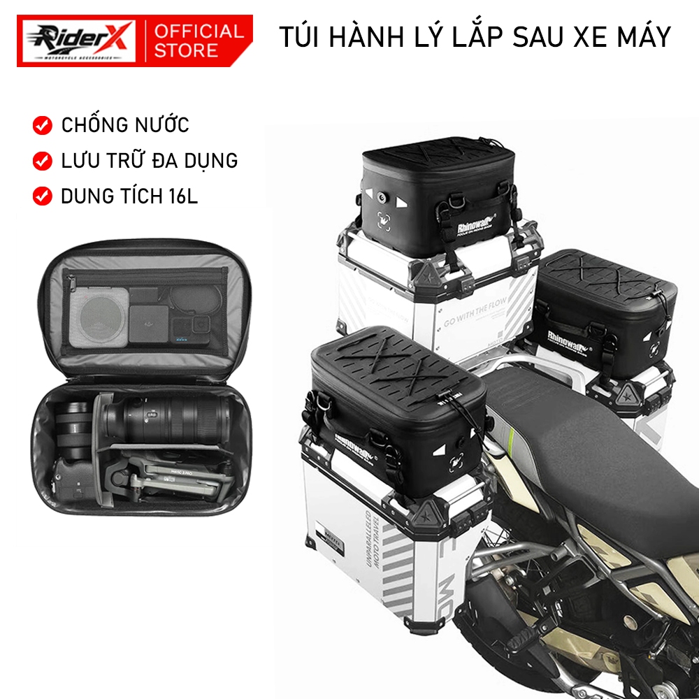 Túi hành lý đuôi xe máy, xe motor MFT2306 chống nước - Chính hãng Rhinowalk