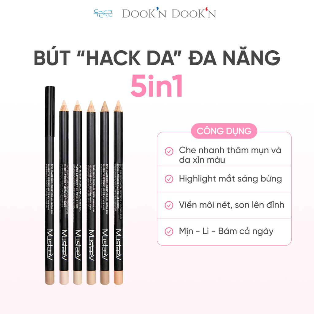 Bút Che Khuyết Điểm Mustaev Spot Eraser Concealer Pencil Che Khuyết Điểm Che Phủ Cao Dễ Sử Dụng