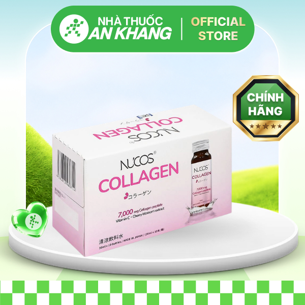 Nucos Collagen 7000 bổ sung collagen, giúp da mịn màng hộp 10 chai x 30ml [Nhà Thuốc An Khang - Chín