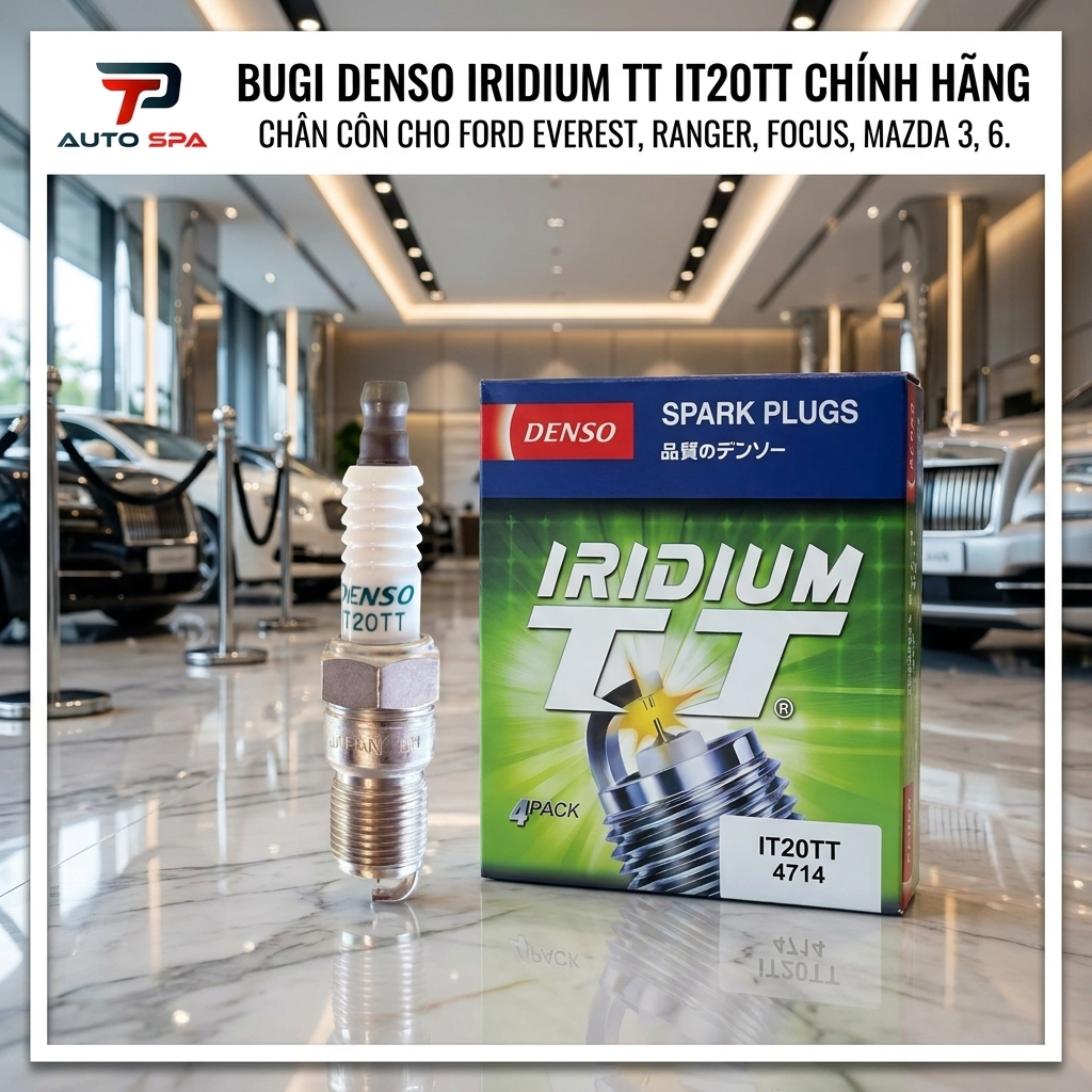 Bugi Denso Iridium TT IT20TT Chính Hãng - Chân Côn cho Everest, Ranger, Focus, Mazda3, 6.