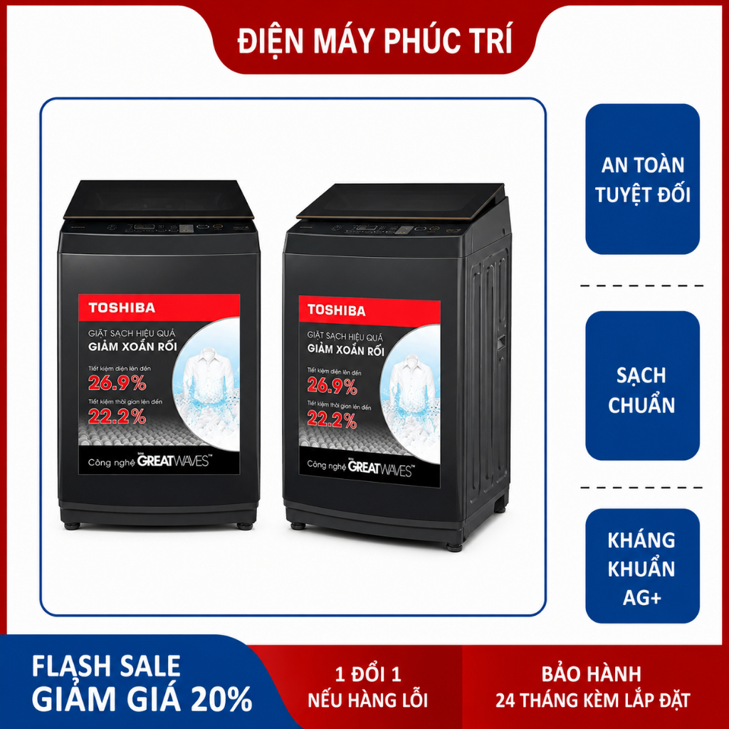 Máy giặt Toshiba Inverter 10 kg AW-DM1100PV(KK)
