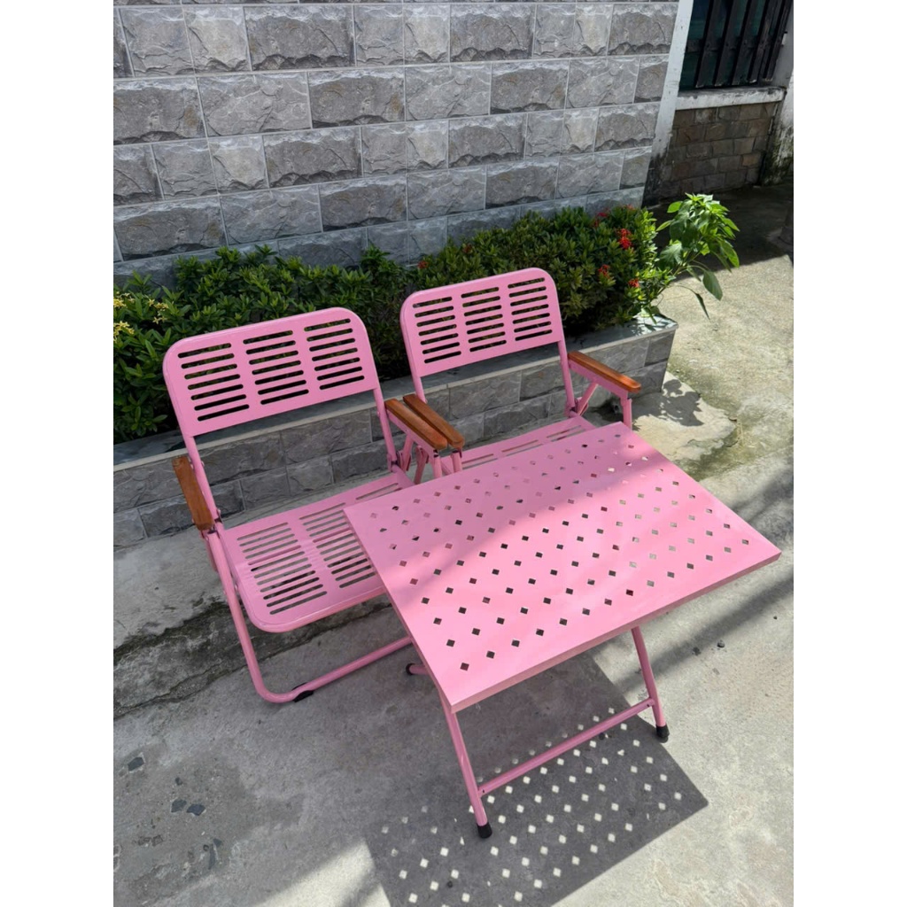 Bàn Chữ Nhật Gấp Gọn CNC Cạnh Vuông 40x60x50cm Cho Quán Cà Phê, Trà Chanh Cắm Trại Camping