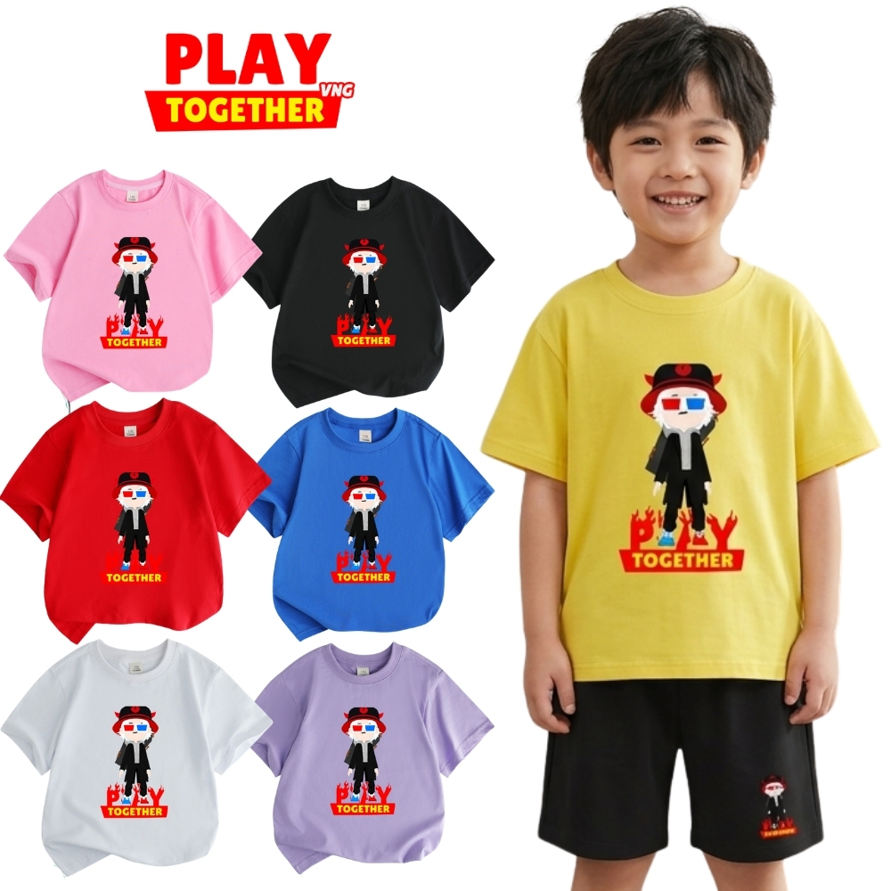 Áo thun trẻ em In Hình nhân vật game Game Play TOGETHER, Áo thun cho bé Chất vải thun poly thái mềm 