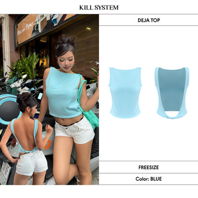 Áo thun hở lưng xoắn vạc DEJA - 𝐊𝐈𝐋𝐋 𝐒𝐘𝐒𝐓𝐄𝐌