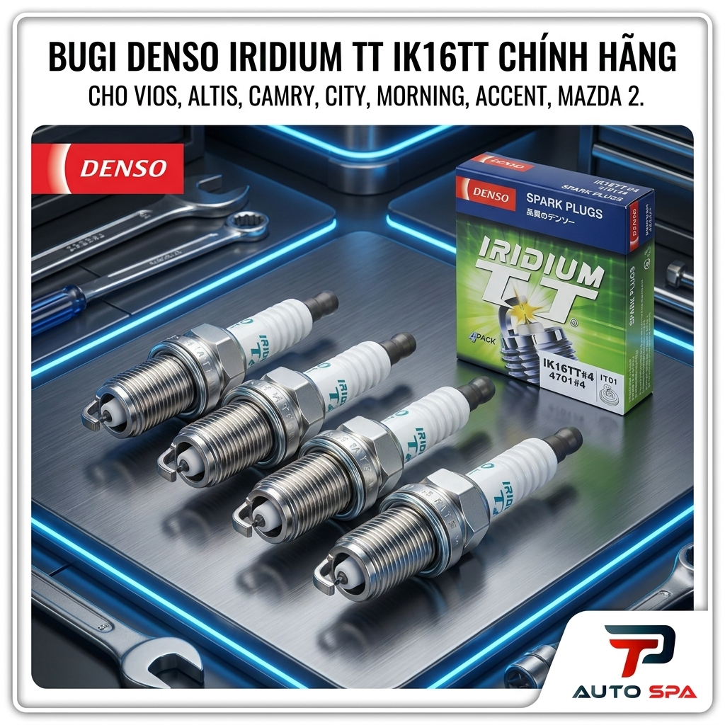 Bugi Denso Iridium TT IK16TT Chính Hãng - cho Vios, Altis, Camry, City, Morning, Accent, Mazda 2.